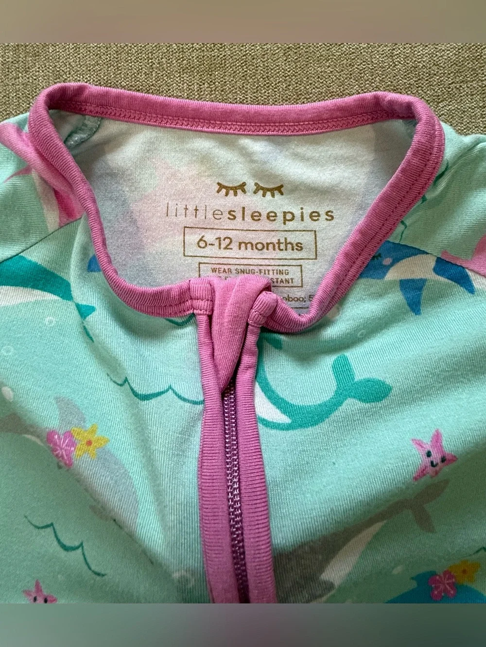 Little Sleepies Dolphin Dance Shorty Zippy 6-12 Months